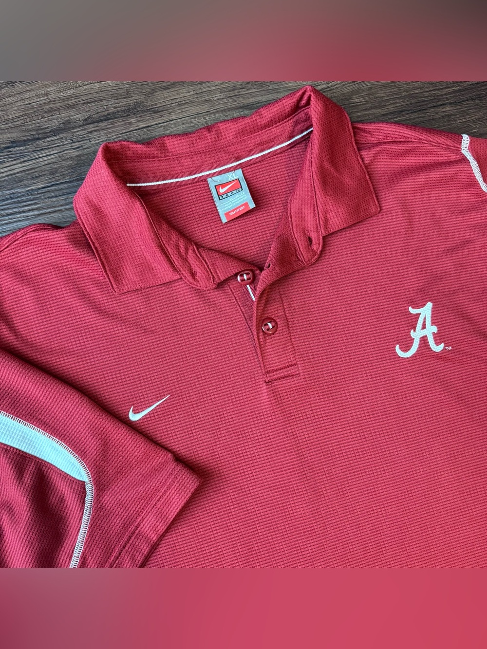 Vintage Y2K Nike Shirt Team University Alabama Crimson Tide Golf Polo Size XL
